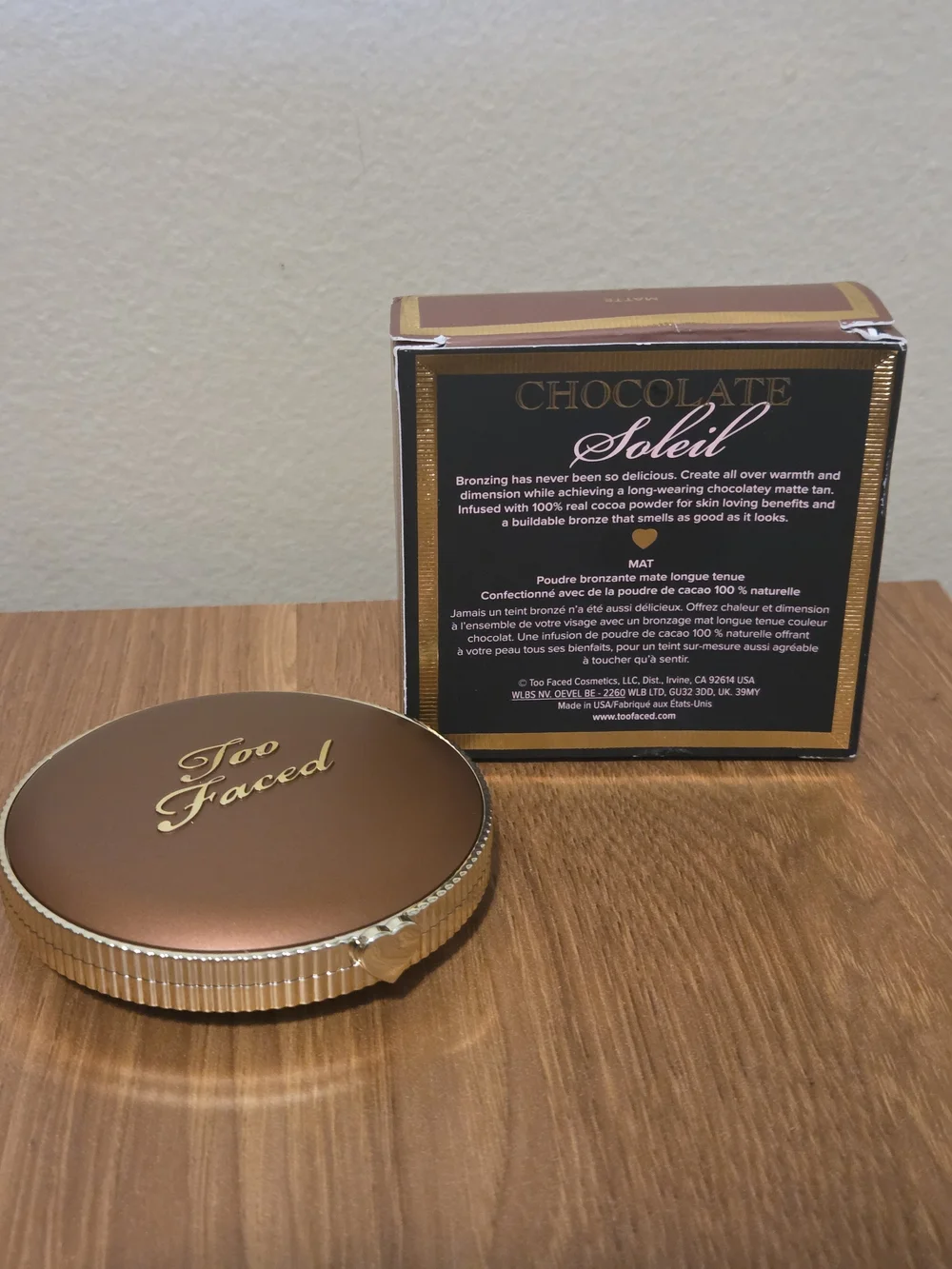 Too Faced Chocolate Soleil Matte Bronzer - Brown & Gold Compact